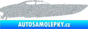 Samolepka Motorový člun 002 pravá Ultra Metalic stříbrná metalíza