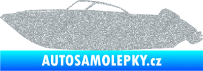 Samolepka Motorový člun 003 levá Ultra Metalic stříbrná metalíza