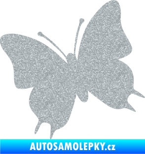 Samolepka Motýl 007 levá Ultra Metalic stříbrná metalíza