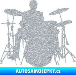 Samolepka Music 009 pravá hráč na bicí Ultra Metalic stříbrná metalíza