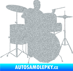 Samolepka Music 011 pravá hráč na bicí Ultra Metalic stříbrná metalíza