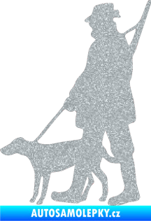 Samolepka Myslivec 002 levá Ultra Metalic stříbrná metalíza