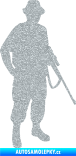 Samolepka Myslivec 004 pravá Ultra Metalic stříbrná metalíza