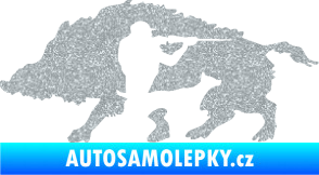 Samolepka Myslivost 006 levá divoké prase Ultra Metalic stříbrná metalíza