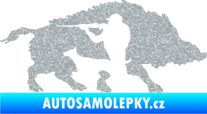 Samolepka Myslivost 006 pravá divoké prase Ultra Metalic stříbrná metalíza