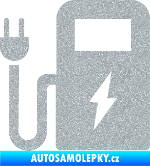 Samolepka Nabíjecí stanice 001 levá elektromobil charge Ultra Metalic stříbrná metalíza