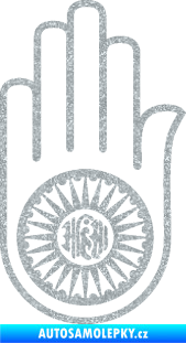 Samolepka Náboženský symbol Džinismus Ahimsa Ultra Metalic stříbrná metalíza