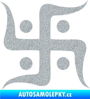 Samolepka Náboženský symbol Džinismus Svastika  Ultra Metalic stříbrná metalíza