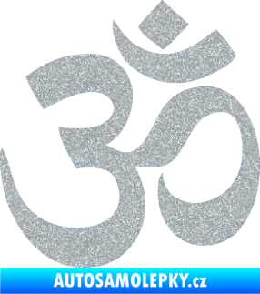 Samolepka Náboženský symbol Hinduismus Óm 001 Ultra Metalic stříbrná metalíza