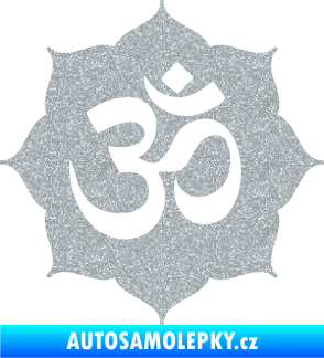 Samolepka Náboženský symbol Hinduismus Óm 002 Ultra Metalic stříbrná metalíza