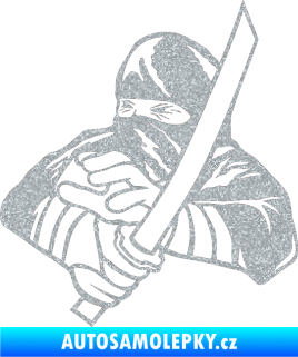 Samolepka Ninja silueta levá Ultra Metalic stříbrná metalíza