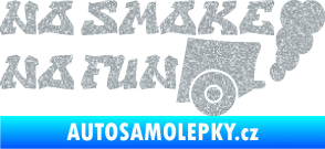 Samolepka No smoke no fun 002 nápis s výfukem Ultra Metalic stříbrná metalíza