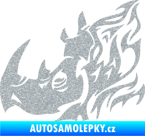 Samolepka Nosorožec 004 levá Ultra Metalic stříbrná metalíza