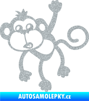 Samolepka Opice 005 levá visí za ruku Ultra Metalic stříbrná metalíza