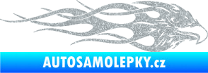Samolepka Orel 016 pravá v plamenech Ultra Metalic stříbrná metalíza