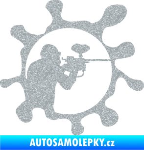 Samolepka Paintball 004 pravá Ultra Metalic stříbrná metalíza