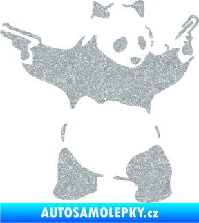 Samolepka Panda 007 pravá gangster Ultra Metalic stříbrná metalíza