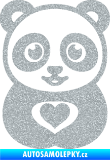 Samolepka Panda 008 roztomilá Ultra Metalic stříbrná metalíza