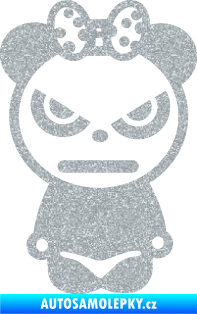 Samolepka Panda girl Ultra Metalic stříbrná metalíza