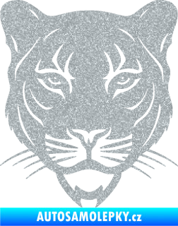 Samolepka Panter 002 hlava black panther Ultra Metalic stříbrná metalíza
