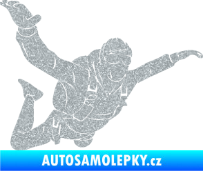 Samolepka Parašutista 004 pravá Ultra Metalic stříbrná metalíza