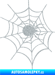 Samolepka Pavouk 016 pravá s pavučinou Ultra Metalic stříbrná metalíza