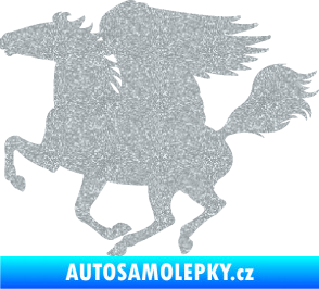 Samolepka Pegas 001 levá okřídlený kůň Ultra Metalic stříbrná metalíza