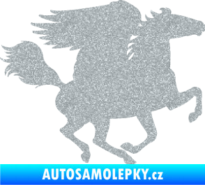 Samolepka Pegas 001 pravá okřídlený kůň Ultra Metalic stříbrná metalíza