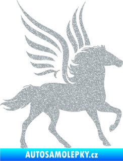 Samolepka Pegas 002 pravá okřídlený kůň Ultra Metalic stříbrná metalíza
