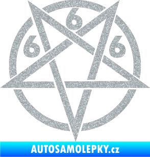 Samolepka Pentagram 666 Ultra Metalic stříbrná metalíza