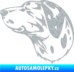 Samolepka Pes 002 levá Dalmatin Ultra Metalic stříbrná metalíza