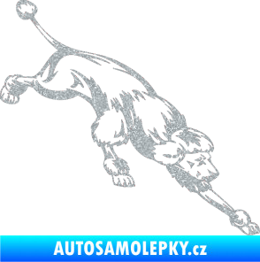 Samolepka Pes 022 pravá Pudl Ultra Metalic stříbrná metalíza