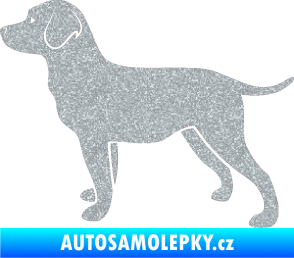 Samolepka Pes 062 levá Labrador Ultra Metalic stříbrná metalíza