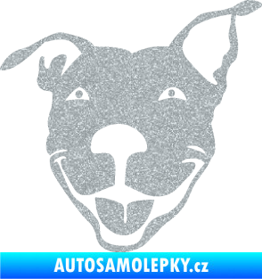 Samolepka Pes 072 levá Pitbull Ultra Metalic stříbrná metalíza