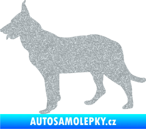 Samolepka Pes 079 levá Německý ovčák Ultra Metalic stříbrná metalíza