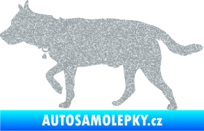 Samolepka Pes 121 levá německý ovčák Ultra Metalic stříbrná metalíza
