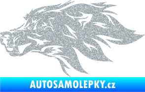 Samolepka Pes 127 levá hlava Ultra Metalic stříbrná metalíza