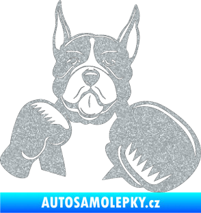 Samolepka Pes 183 pravá boxer Ultra Metalic stříbrná metalíza