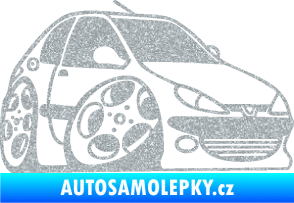 Samolepka Peugeot 206 karikatura pravá Ultra Metalic stříbrná metalíza