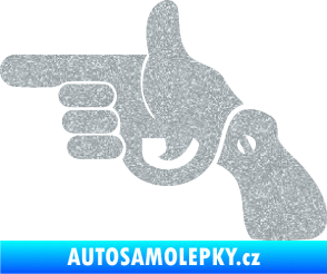 Samolepka Pistole 002 levá han gun Ultra Metalic stříbrná metalíza