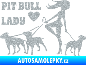 Samolepka Pit Bull lady levá Ultra Metalic stříbrná metalíza