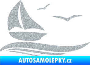 Samolepka Plachetnice 002 levá Ultra Metalic stříbrná metalíza