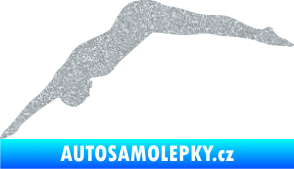 Samolepka Plavání 003  levá skok do vody Ultra Metalic stříbrná metalíza