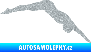 Samolepka Plavání 003  pravá skok do vody Ultra Metalic stříbrná metalíza