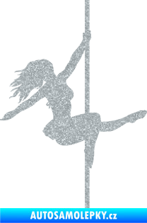Samolepka Pole dance 001 pravá tanec na tyči Ultra Metalic stříbrná metalíza