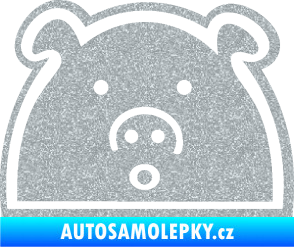 Samolepka Prasátko JDM styl Ultra Metalic stříbrná metalíza