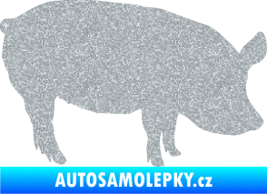 Samolepka Prase 001 pravá Ultra Metalic stříbrná metalíza