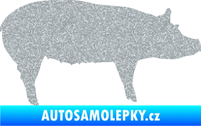 Samolepka Prase 002 pravá Ultra Metalic stříbrná metalíza
