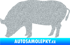 Samolepka Prase 004 levá Ultra Metalic stříbrná metalíza