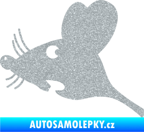 Samolepka Překvapená myš levá Ultra Metalic stříbrná metalíza